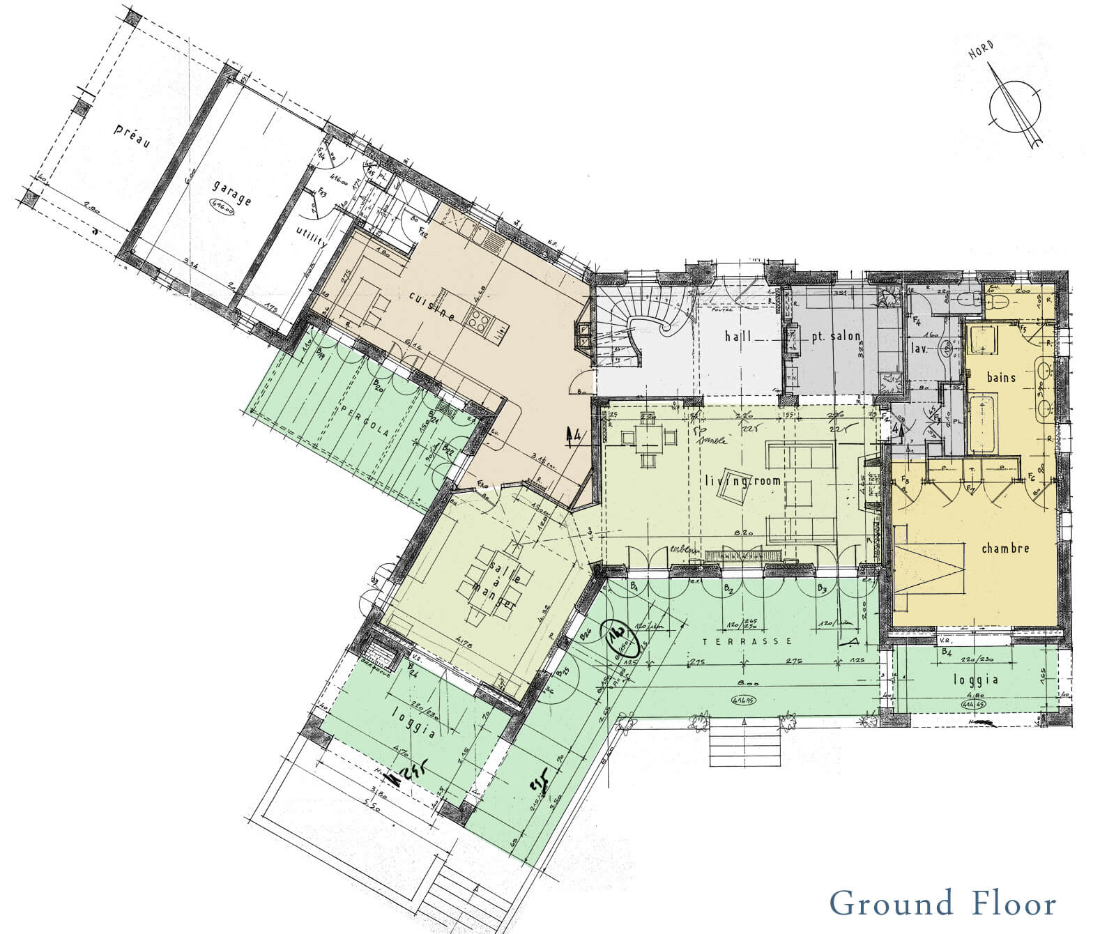 Ground_Floor luxury rental villa provence - floor plan